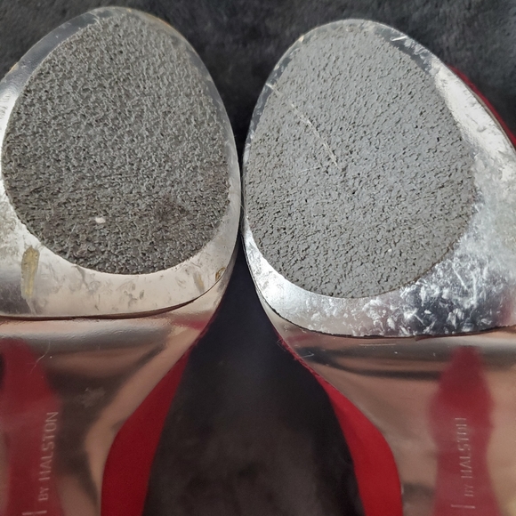 H by Halston Red Suede Stilettos - Picture 6 of 12